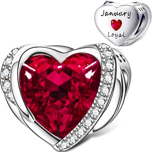 Modenzastore Heart Birthstone Charms