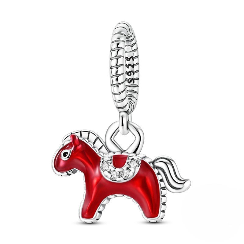 Modenzastore Red Rodeo Horse Dangle Charm
