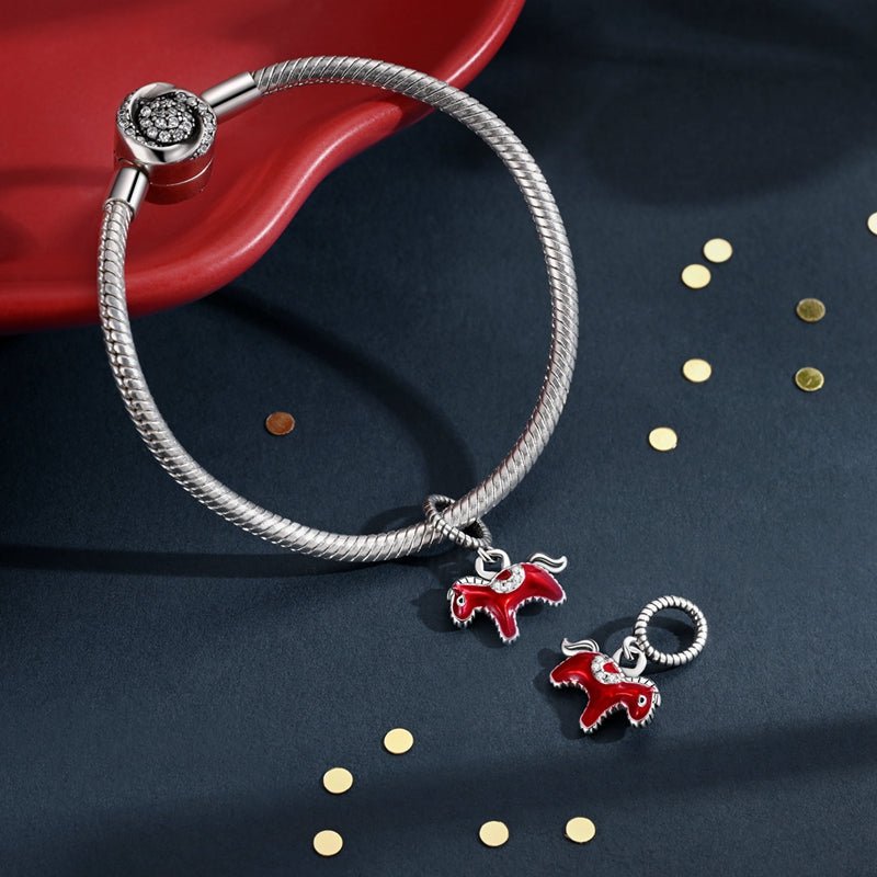 Modenzastore Red Rodeo Horse Dangle Charm